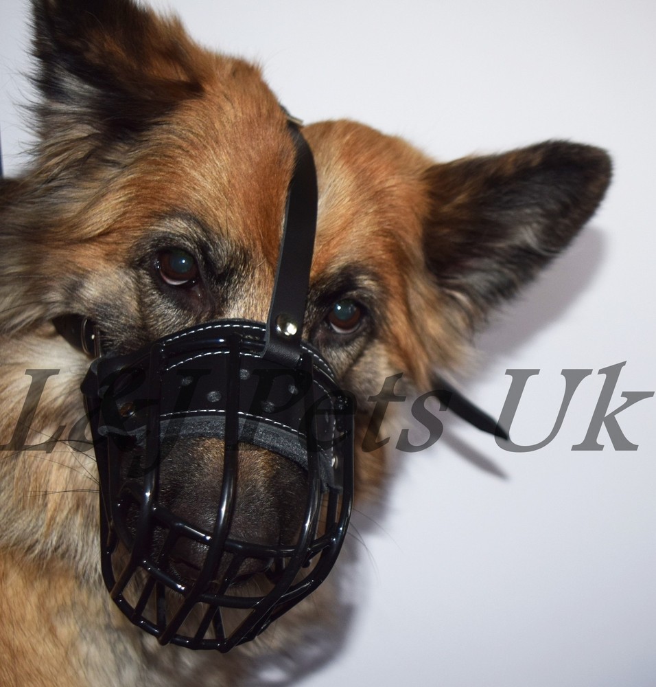 New Strong Metal Wire Rubber Covered Basket Dog Muzzle German Shepherd