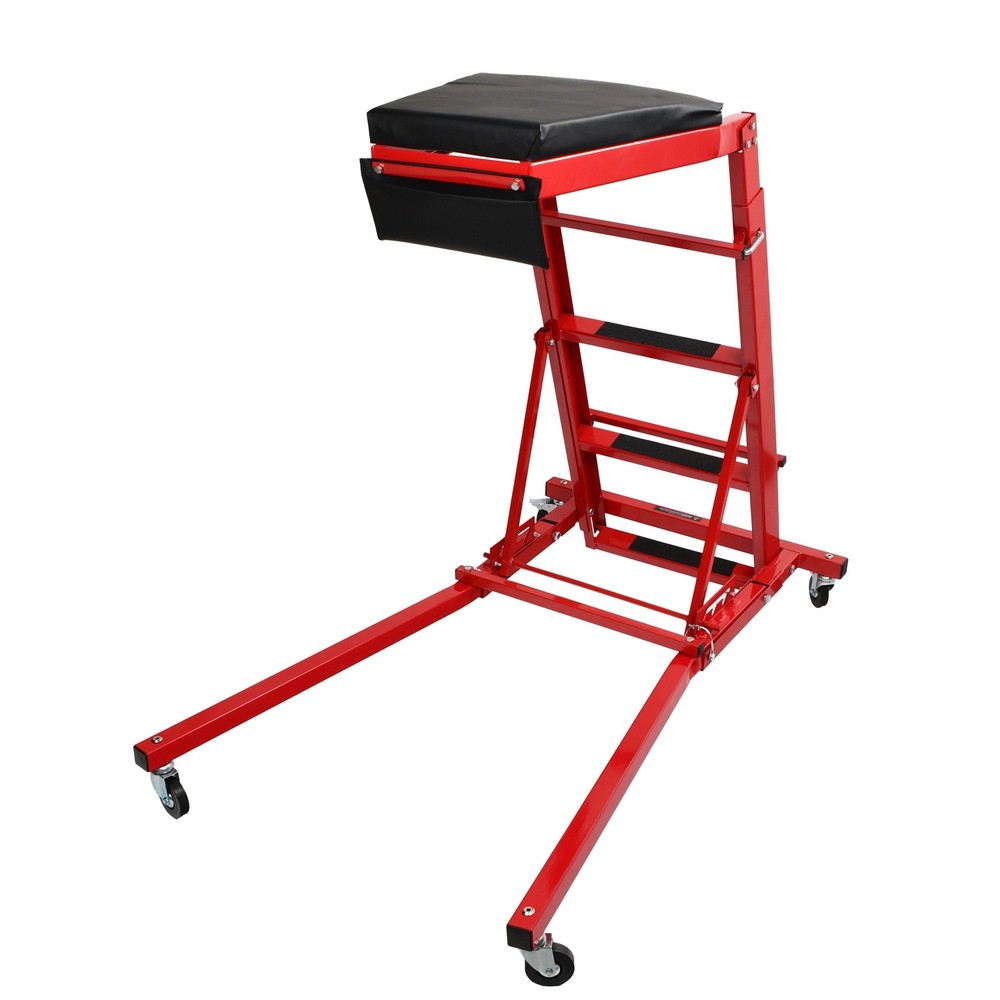 45"-66" Adjustable Height Engine Movable Ladder 400LBS Foldable Topside Creeper