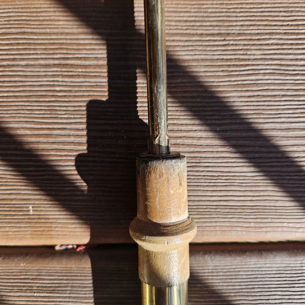 Brass & Metal Fireplace Tools 4 Piece Round Base Wood Ends 31"