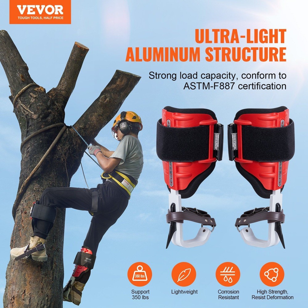 Arborist Climbing Spurs Aluminum Build Sharp Spikes Red