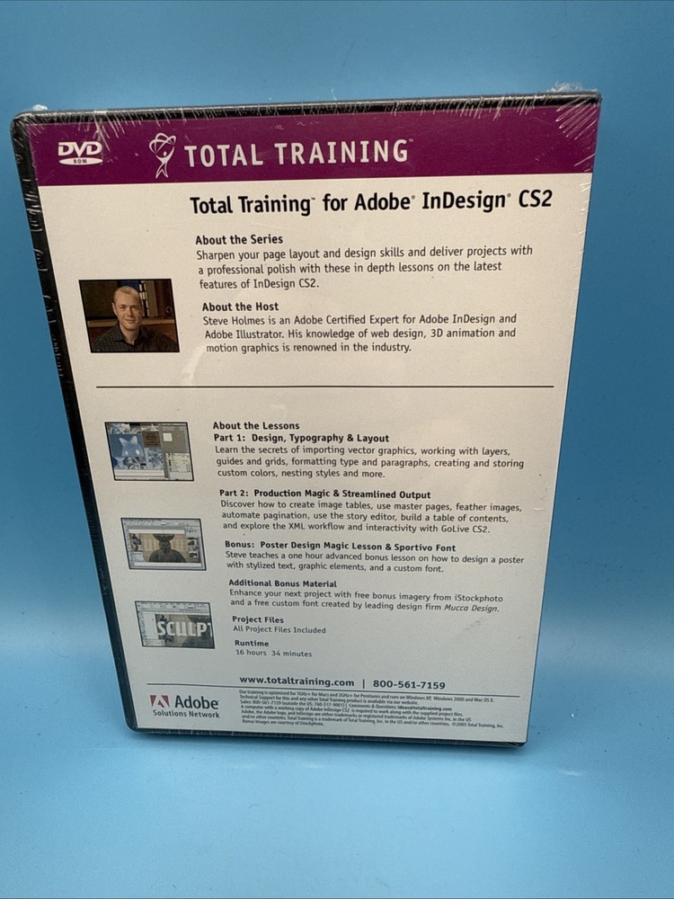 Total Training for Adobe InDesign CS2 DVD Media New Sealed