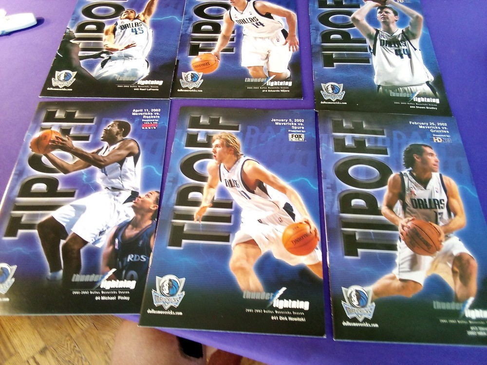 9 DALLAS MAVERICKS PROGRAM 2001-02 ROCKETS SPURS SONICS BUCKS NETS WARRIORS