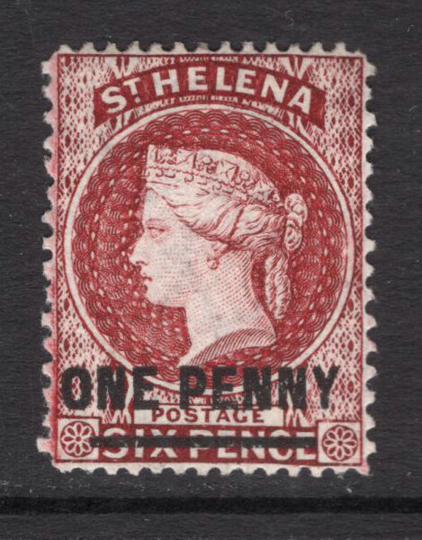 M20757 St Helena 1876 SG21 - 1d lake Type B