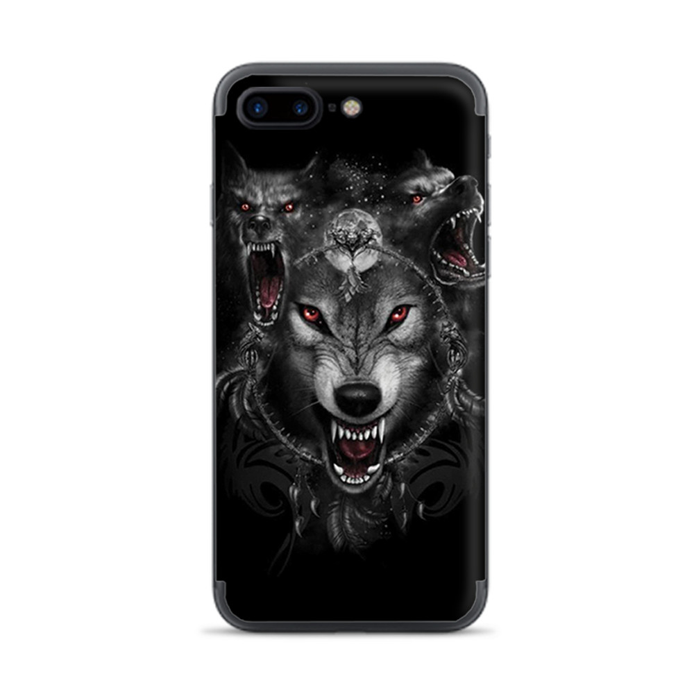 Apple iPhone 7 / 8 Plus Skins Decal Wrap Angry Wolves Pack Howling
