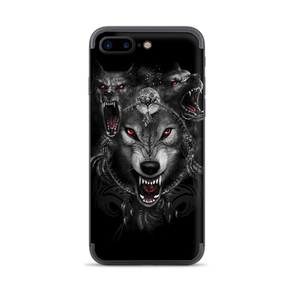 Apple iPhone 7 / 8 Plus Skins Decal Wrap Angry Wolves Pack Howling