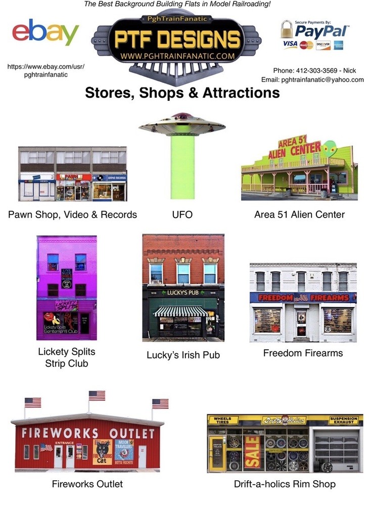 HO Scale HARDWARE STORE - Building Flat/ front w/LED - scratch built 1:87