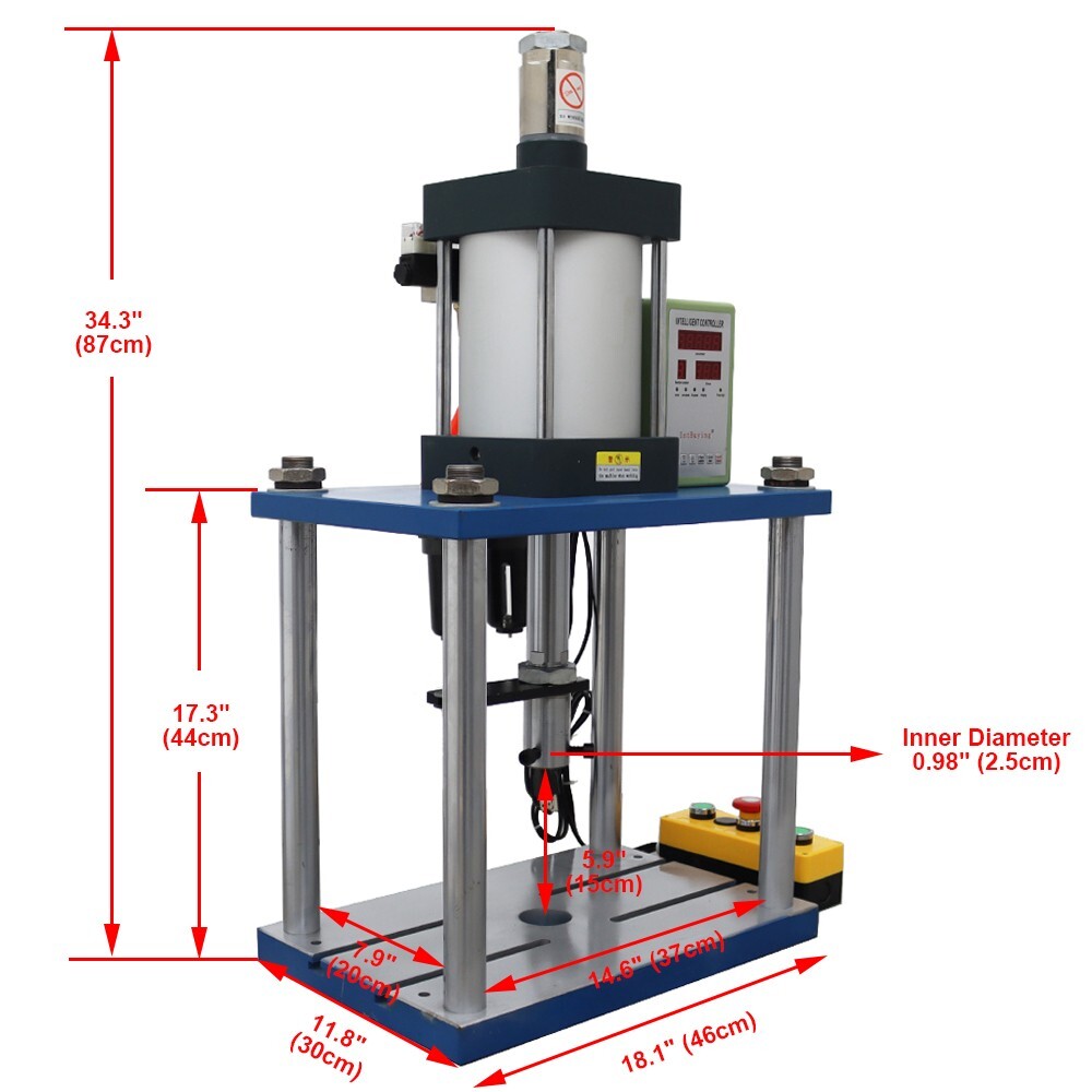 110V 2866Lbs Pneumatic Punch Press Machine w/Display Controller 0.98" Hole Dia.