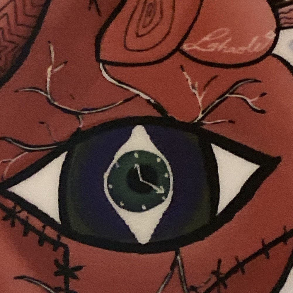 Anatomical Heart Eye With Clock In Eye Sticker 2”x3”