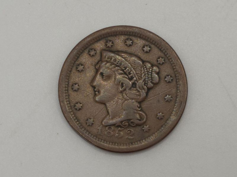 1852 Braided Hair Large Cent Fine 80905
