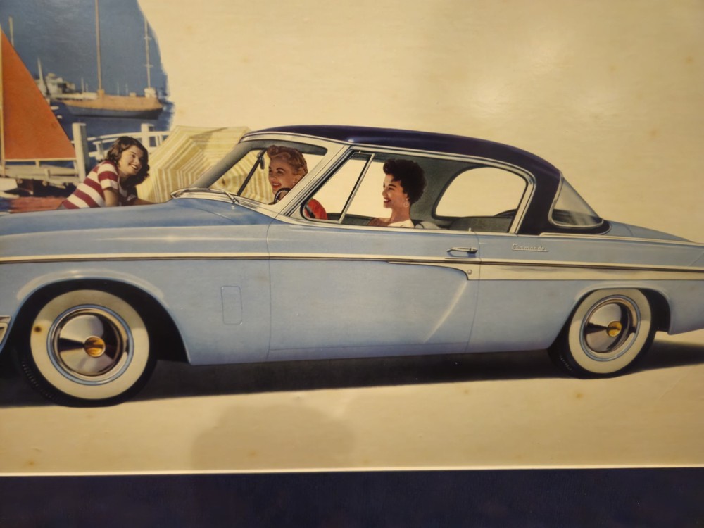 1955 STUDEBAKER ACCESSORY COMMANDER PRESIDENT ORIGINAL SHOWROOM POSTER *2 FRAMED