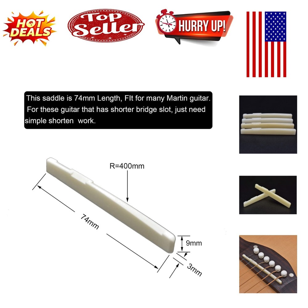 Unbleached Bone Guitar Saddles - Complete 4-Pack for Enhanced Tonality