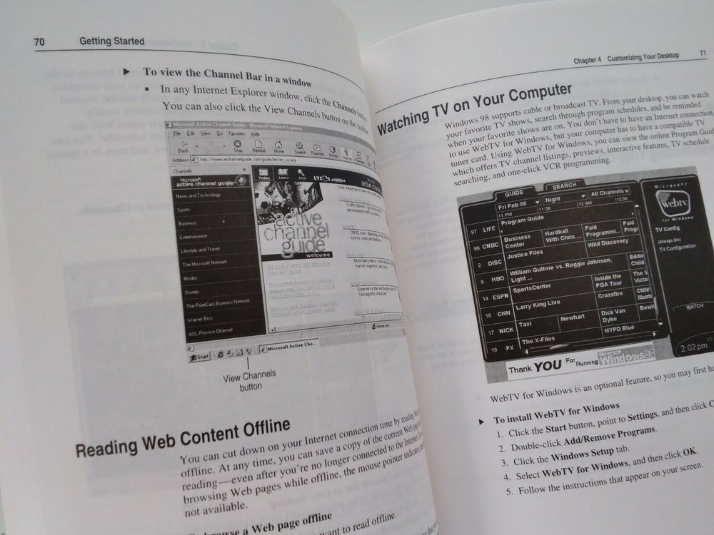 MICROSOFT Windows 98 Guide Getting Started Original OEM 1998 Manual Book