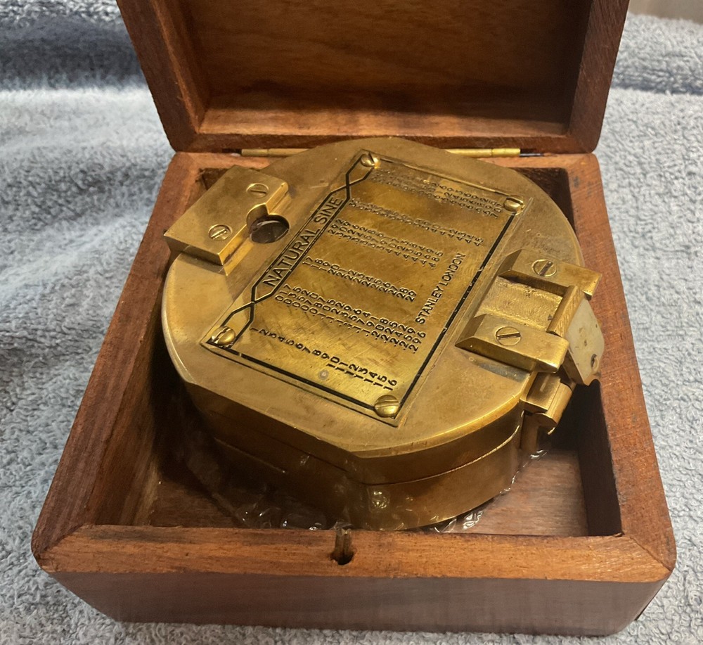 Brass Maritime Compass With Case