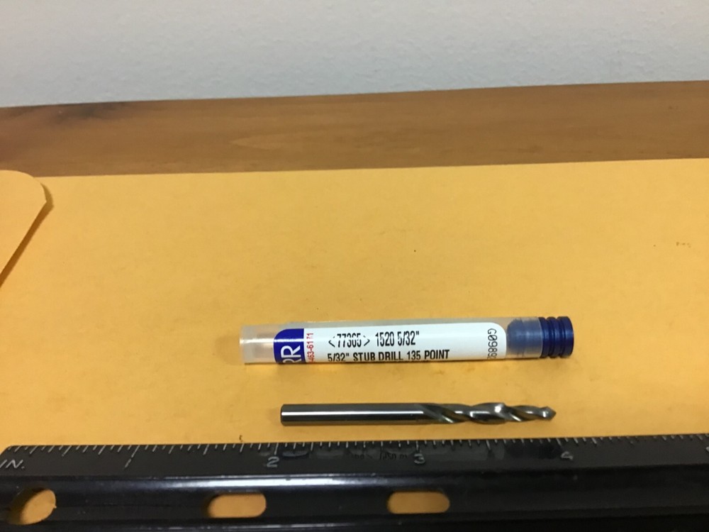 New Garr 5/32" Carbide Stub Drill, 77365