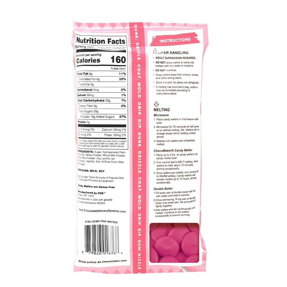 Choco Maker Candy Wafers PINK Vanilla Melts Mold Dip Drizzle Pops 12 oz. 2 Pk