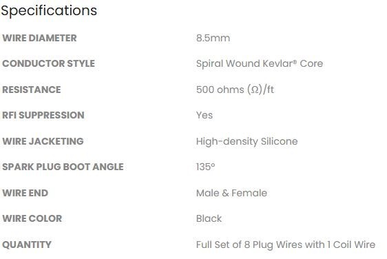 8.5mm spark plug wires-Blk