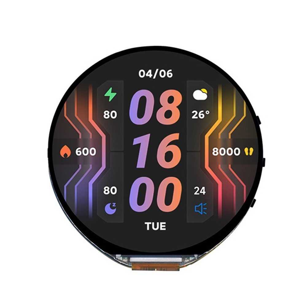 --Development Board with Round 1.85--LCD Touchscreen, Support 7586