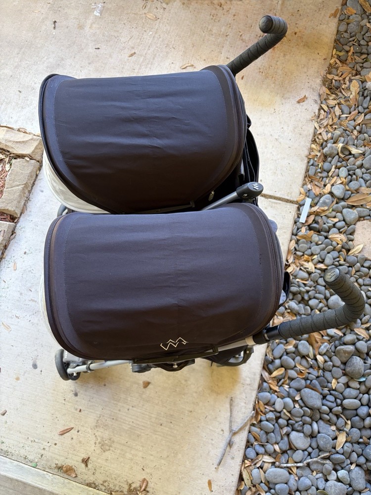 Maclaren Twin Triumph Double Lightweight Folding Stroller Black Gray Adjustable