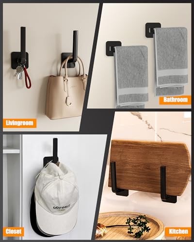 Hat Rack for Hat Storage (4-Pack), Multi-Purpose Hat Organizer, Black 4-pack