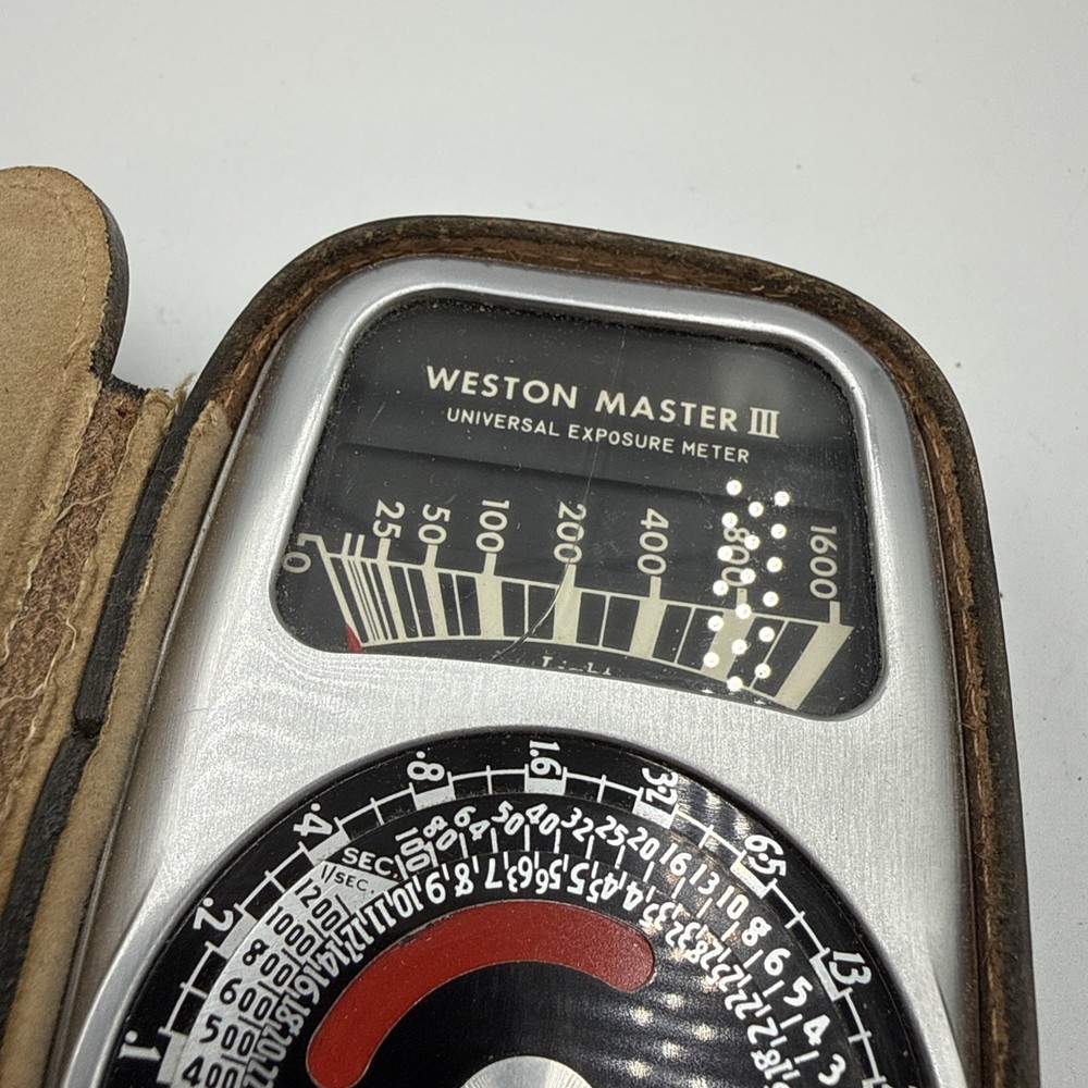 WESTON MASTER III UNIVERSAL EXPOSURE METER MODEL 737 Working Tested Leather Case