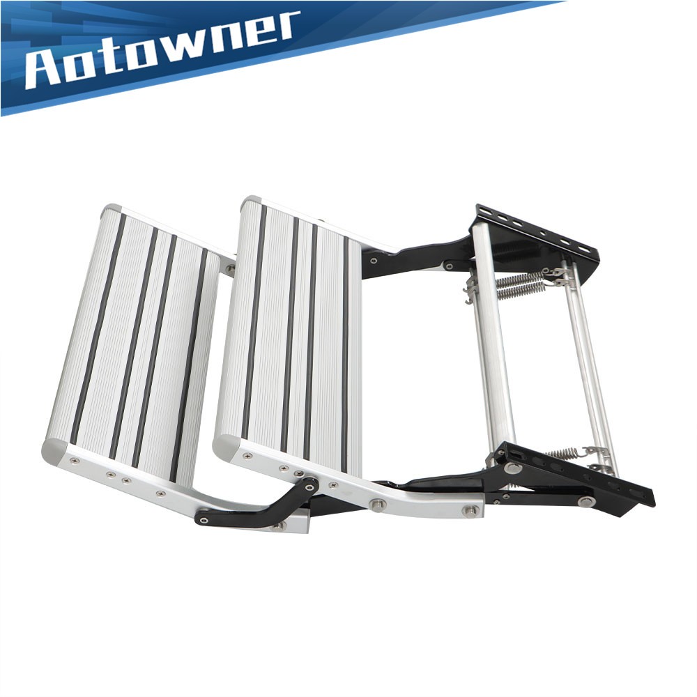 Aluminium Manual Pull Out Retractable Two Step RV Camper Platform Steps Stair