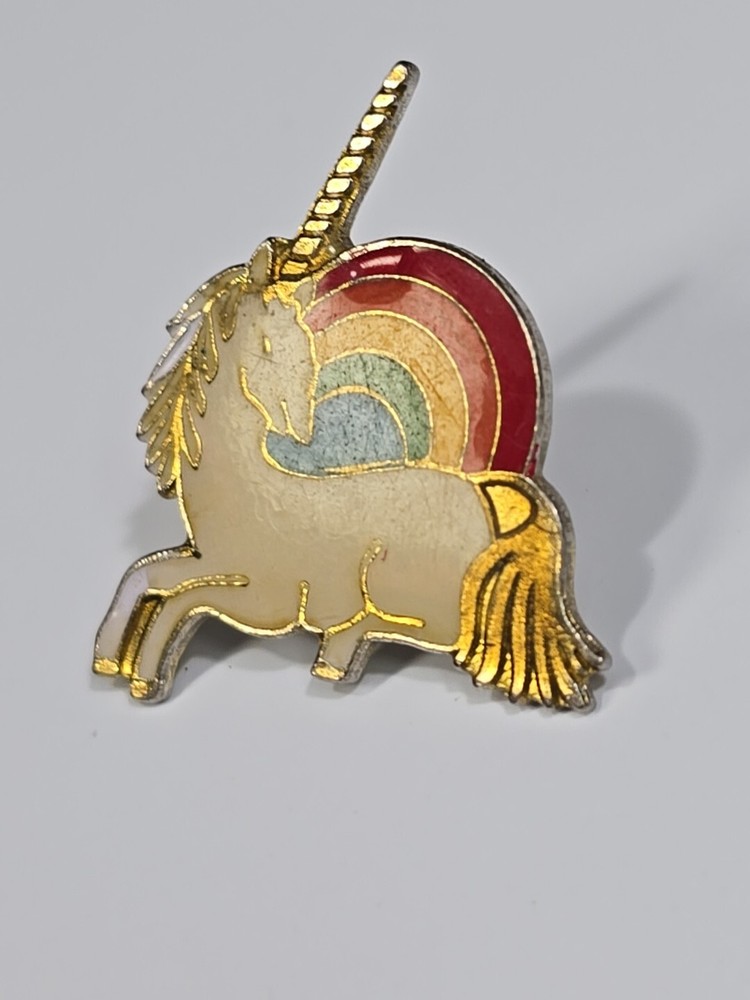 Unicorn With Rainbow Lapel Pin •