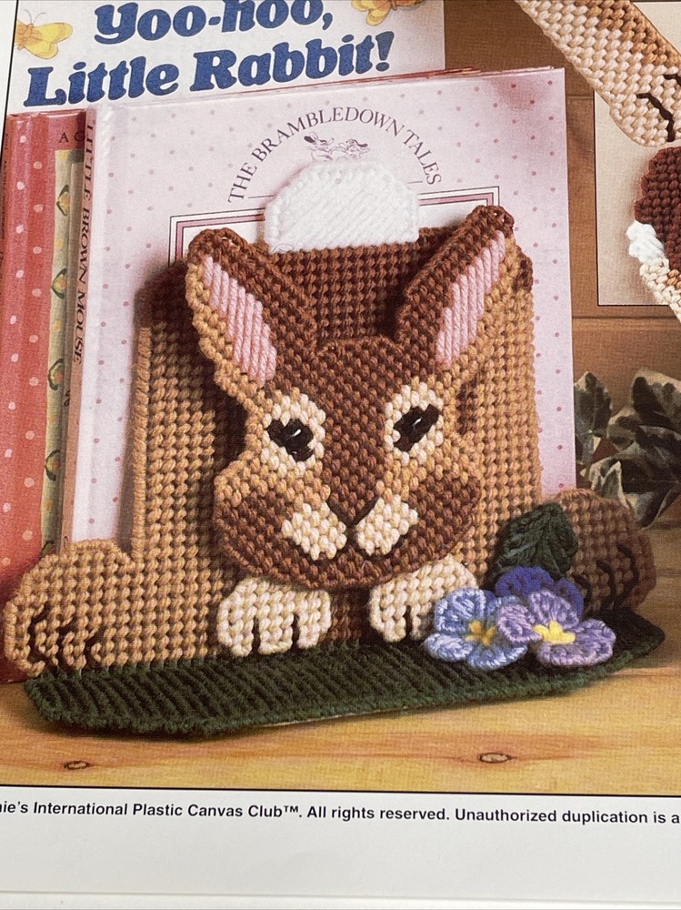 Bunny Set Bookends Shelf Sitter Magnets Annie's Attic Plastic Canvas Pattern