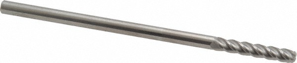 Accupro 3/16" Diam 4 Flute Single End Solid Carbide 0.06" Corner Radius End M...