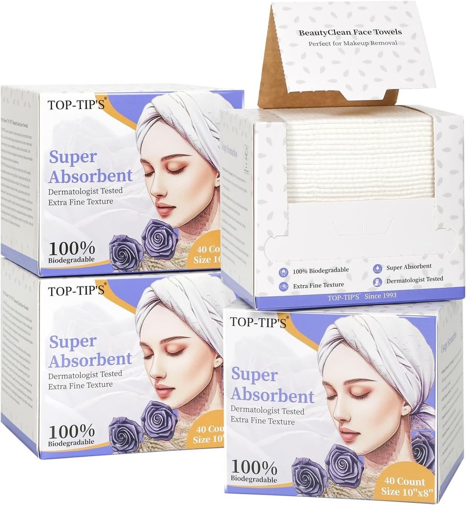 Disposable Face Towels, Biodegradable Soft & Skin Friendly Face Towelettes