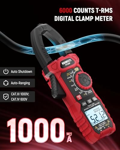 Inrush Digital Clamp Meter 1000A with Backlit; Multimeter TRMS 6000 HT208F