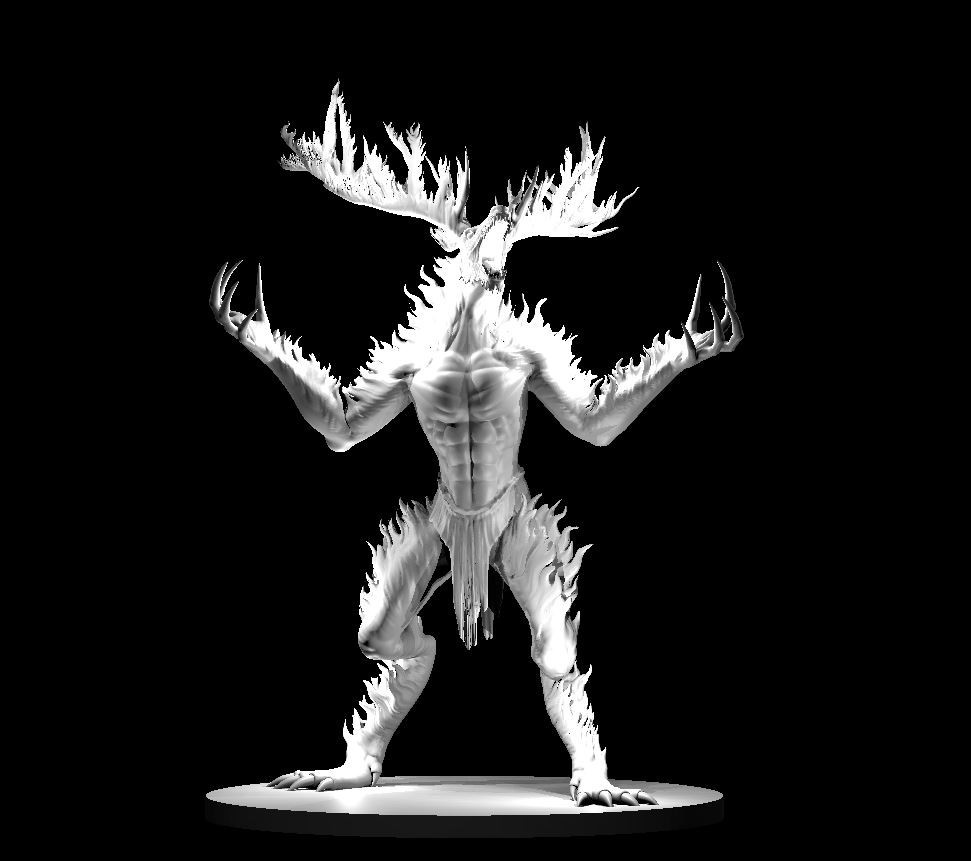 Forest Fire Spirit Elemental Monster Manual 28mm Scale DND D&D Tabletop Mini