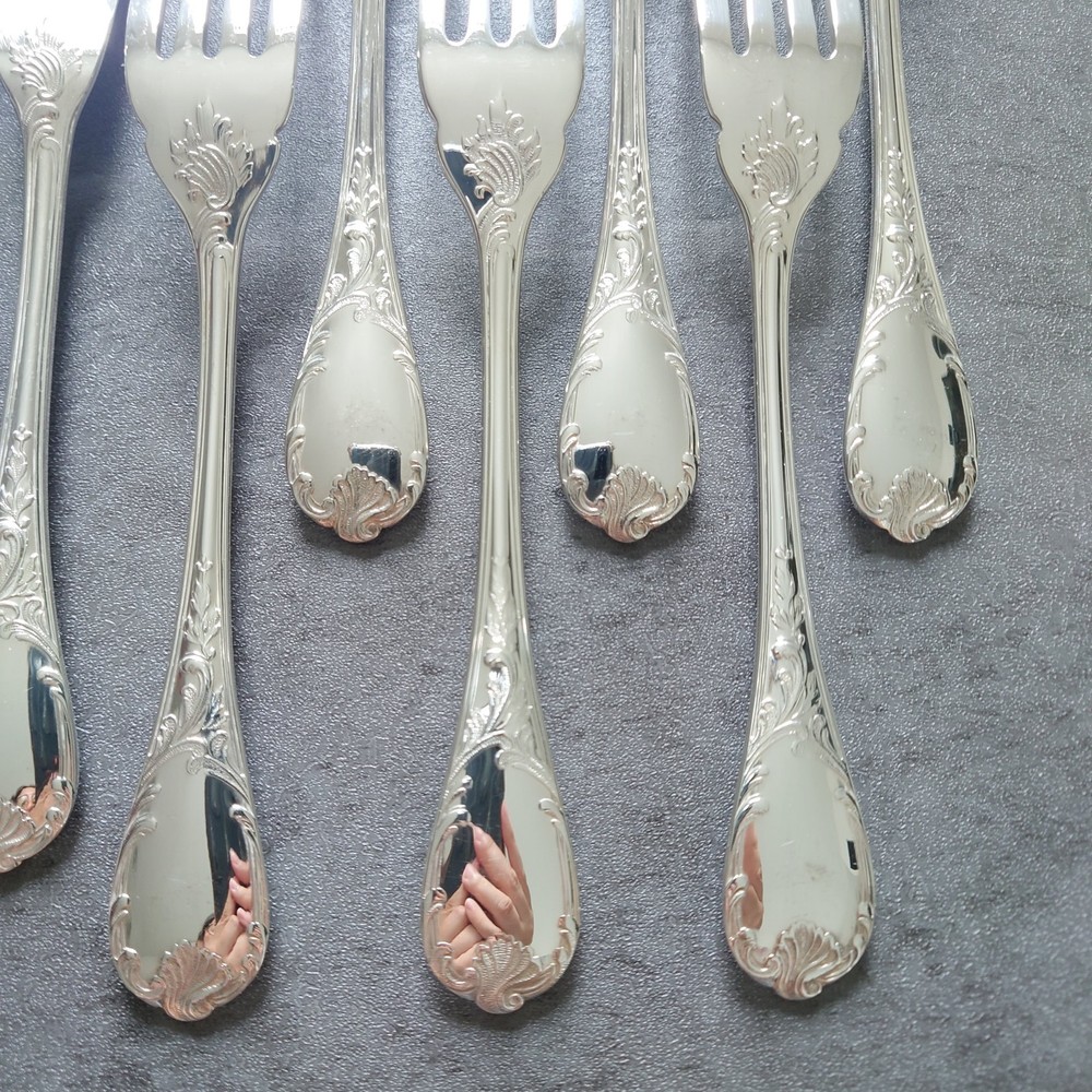 Christofle Marly 12pcs Silverplate Flatware Fish Knife Fork Excellent