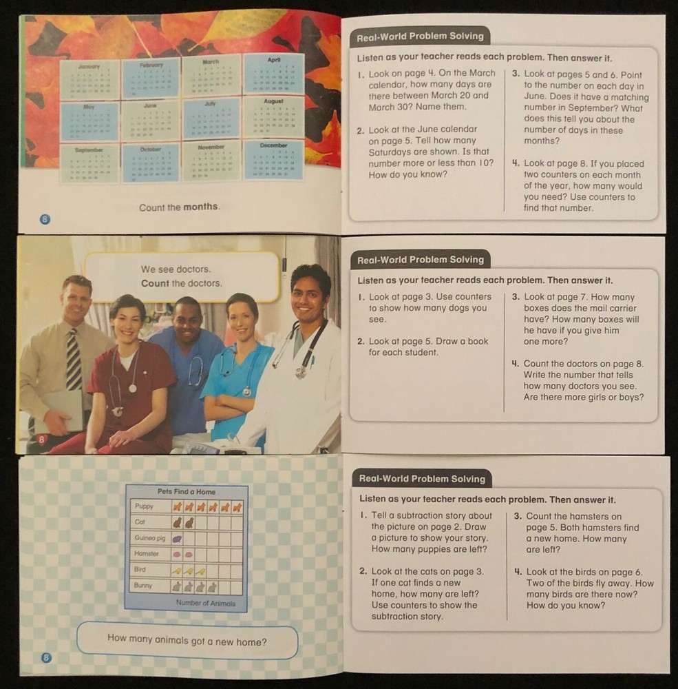 Kindergarten Math Readers -Real World (Math/Science & Math/Social Studies) BELOW