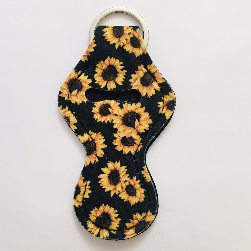 Lip Balm Holder Keychain Sunflower Design