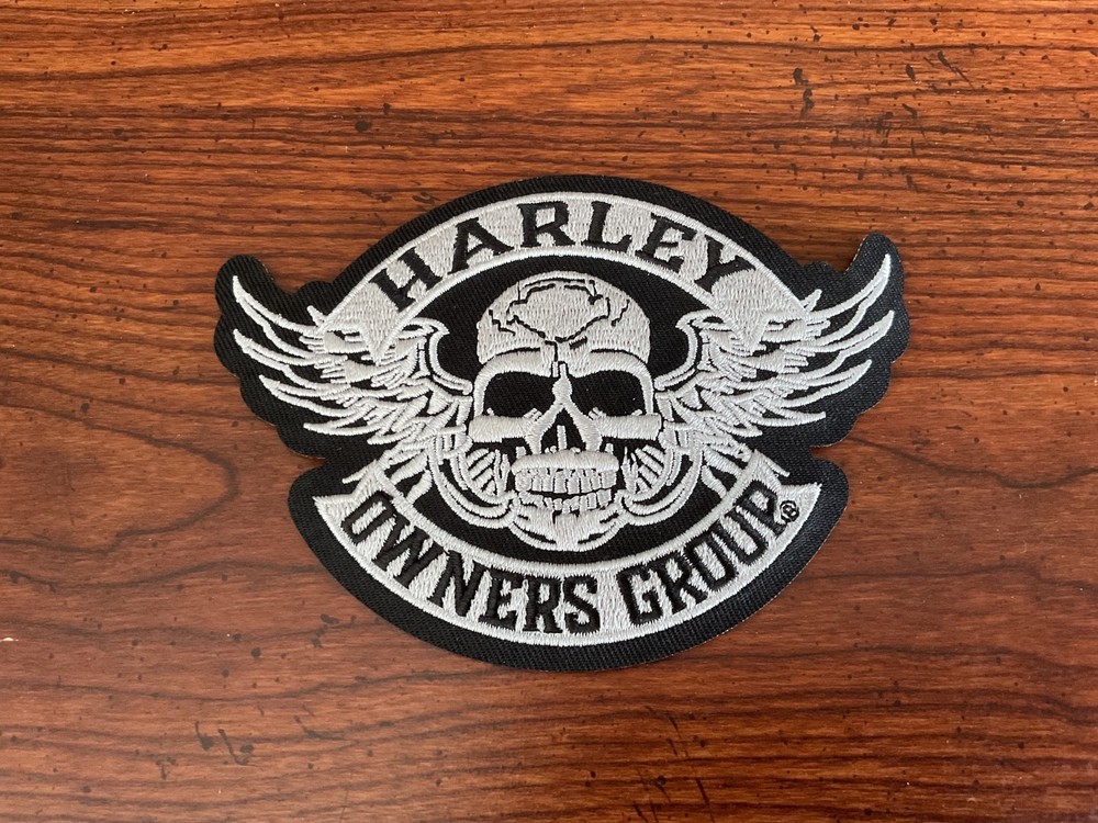 Small Winged Silver Skull Patch - Harley Owners Group