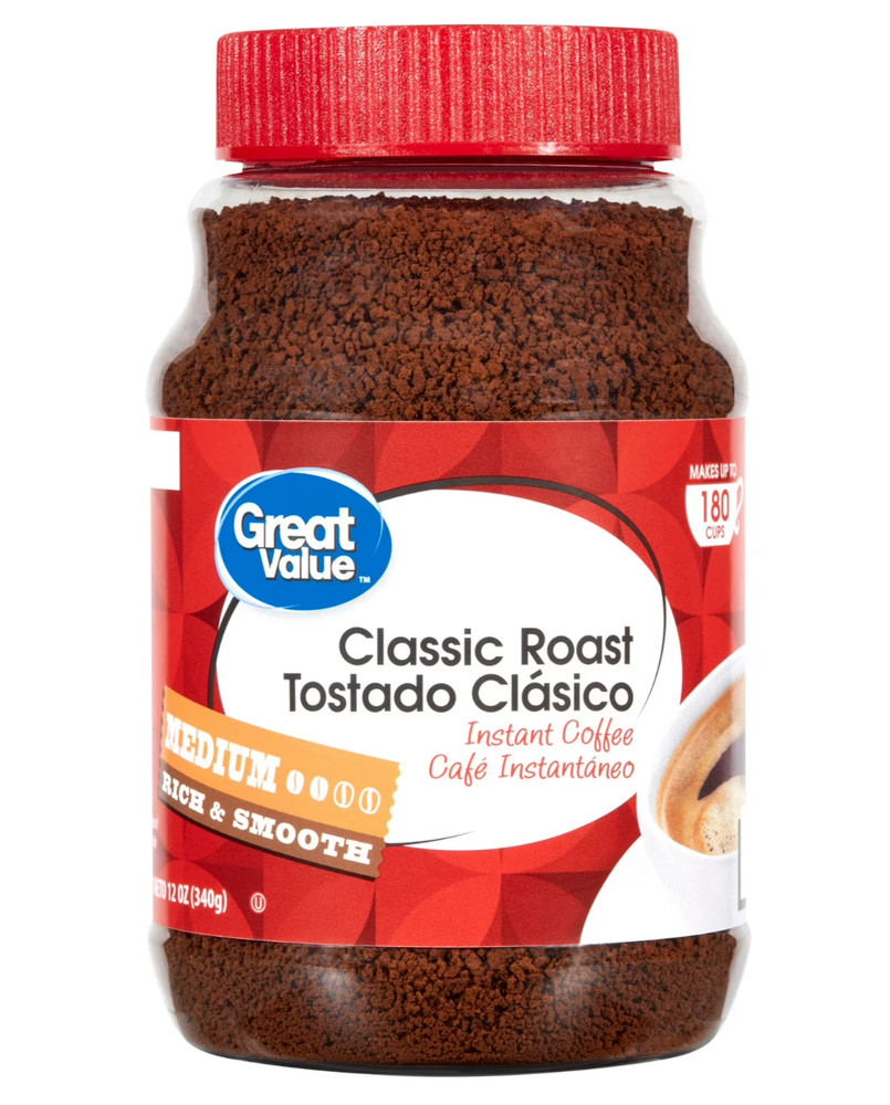 Great Value Classic Medium Roast Instant Coffee, 12 oz