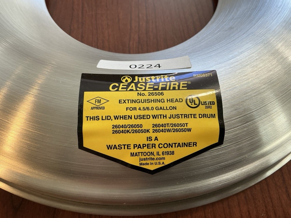 NEW Justrite CEASE-FIRE 12.5” Replacement Lid RM08371 B202