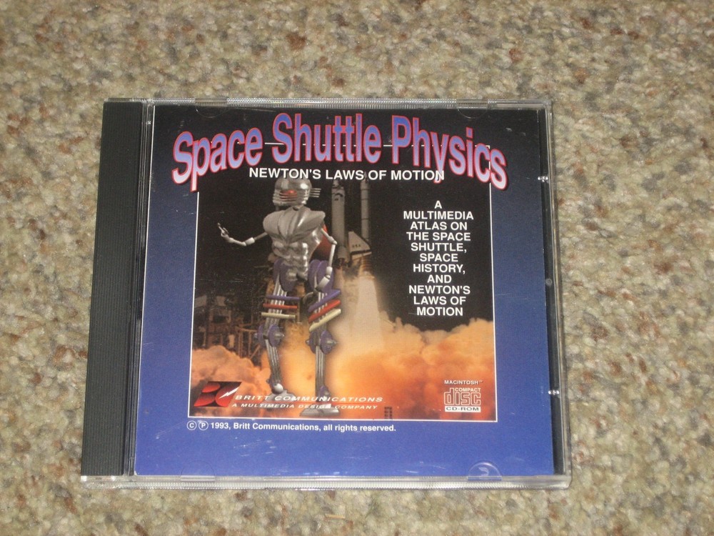 MAC CD- SPACE SHUTTLE PHYSICS NEWTON'S LAWS OF MOTION 1993 BRITT COMMUNICATIONS
