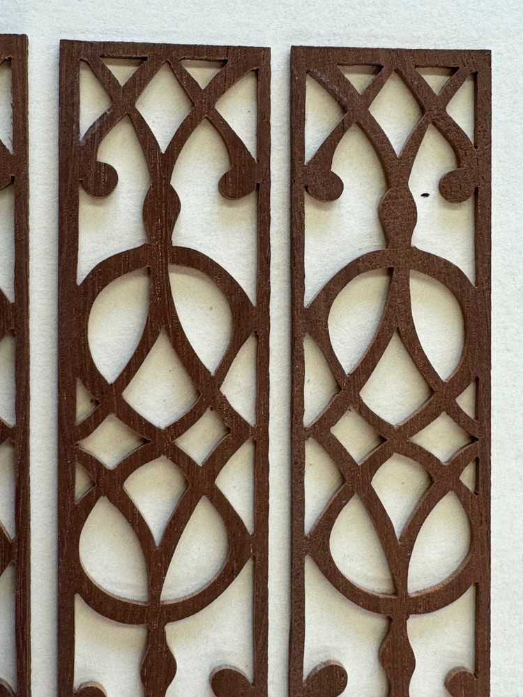 Fretwork: Handcut mahogany by Dover Inlay, 4 Pieces
