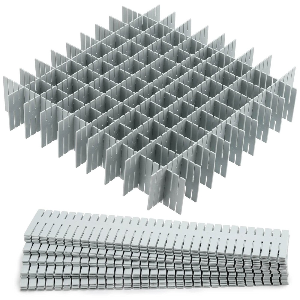 acDesign 40Pcs Grid Drawer Dividers, Adjustable Organizer for Grey