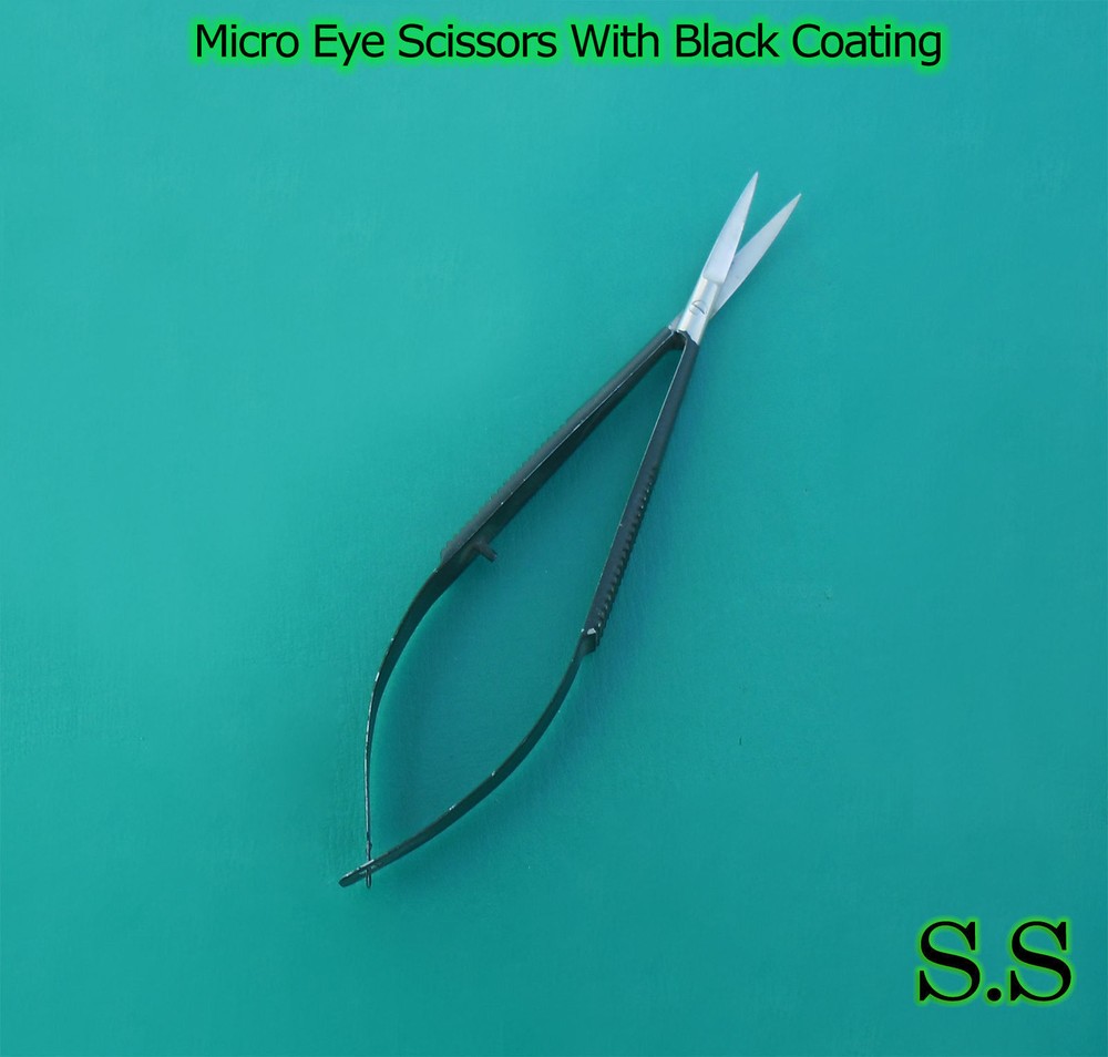 50 Micro Eye Scissors (cvd) With Black Coating Opthalmic Instruments