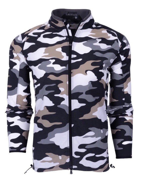Greyson Golf Medium Camo Trailwolf Light Windbreaker Jacket Zip Windproof Shell