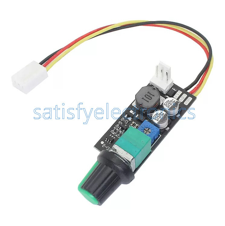 DC 5-12V 1A 2-3 wire PWM Fan Speed Controller w/Rotary Switch Adjustable