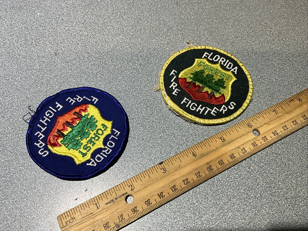 2 OLD USED Florida patch FOREST FIRE FIGHTERS ( diff color)