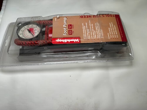 WORKSHIP 100 PSI FOOT PUMP 16" HOSE