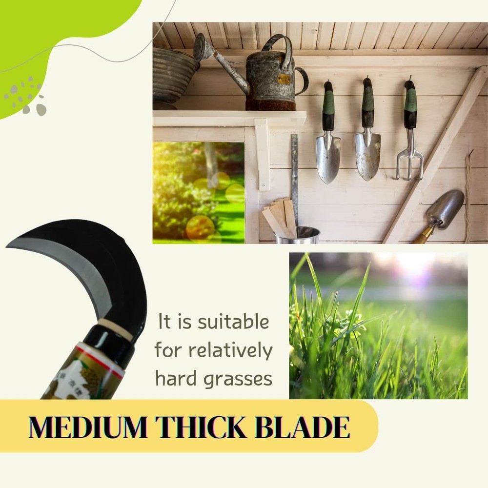 nascom Japanese Weeding Sickle (Middle Thick Middle Blade - 7.09 inch