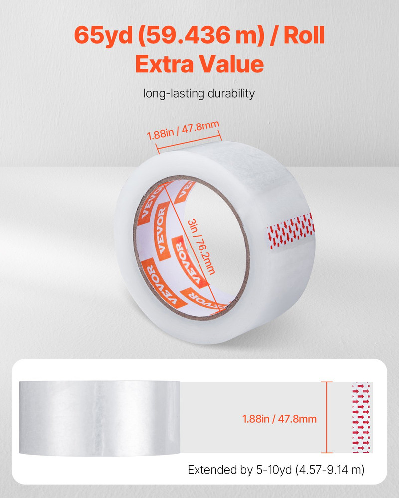 Clear Packing Tape, 3 inches Core, Office