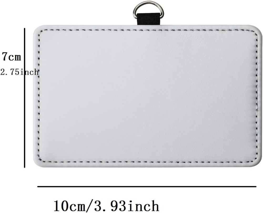 30-Pack Horizontal PU Leather ID Badge Holders for Sublimation Printing