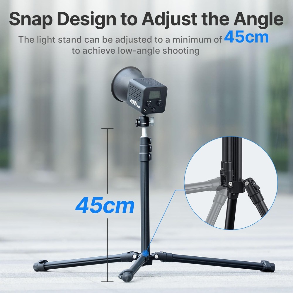 Ulanzi TT43 Extendable Light Stand, 6.23ft Aluminum Tripod, Reversible, Studio