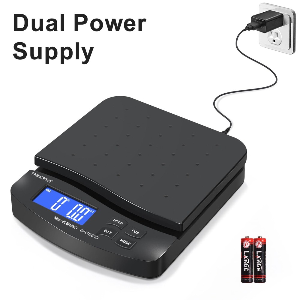 88lb Shipping Scale, 0.1oz Precision, Digital Postal Scale with Large LCD, Ho...